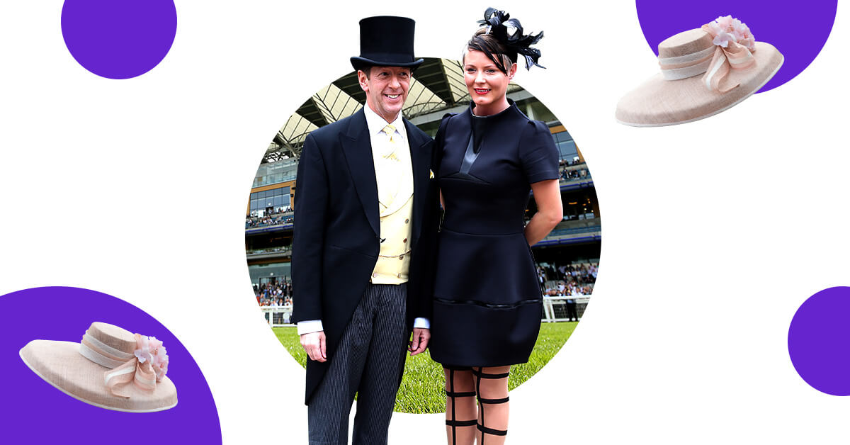 Couple attending the Royal Ascot . 